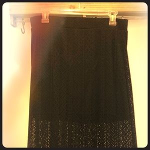 Sexy black lace maxi skirt